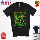 Custom Name Shenanigans Squad; St. Patrick's Day Dabbing Flamingo Shamrock Shirt