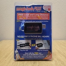 MagicJack PLUS VoIP Phone Adapter Complete with All Cables  Power Open Box
