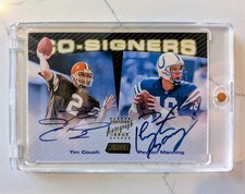 1999 Topps Stadium Club TIM COUCH PEYTON MANNING Dual Auto On Card🔥Co-Signers