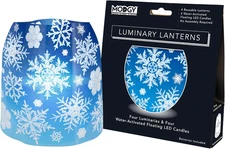 Luminary Lanterns, Christmas Candle Holders with Flameless Floating LED Candl...