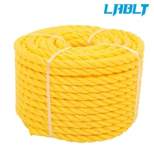LABLT 1/2" × 100ft 3 Stranded Braided Rope Heavy Duty Rope Ideal for Boats, Dock