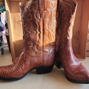 Vintage Lizard Leather Tony Lama Western Boots Size 11 Style 8030
