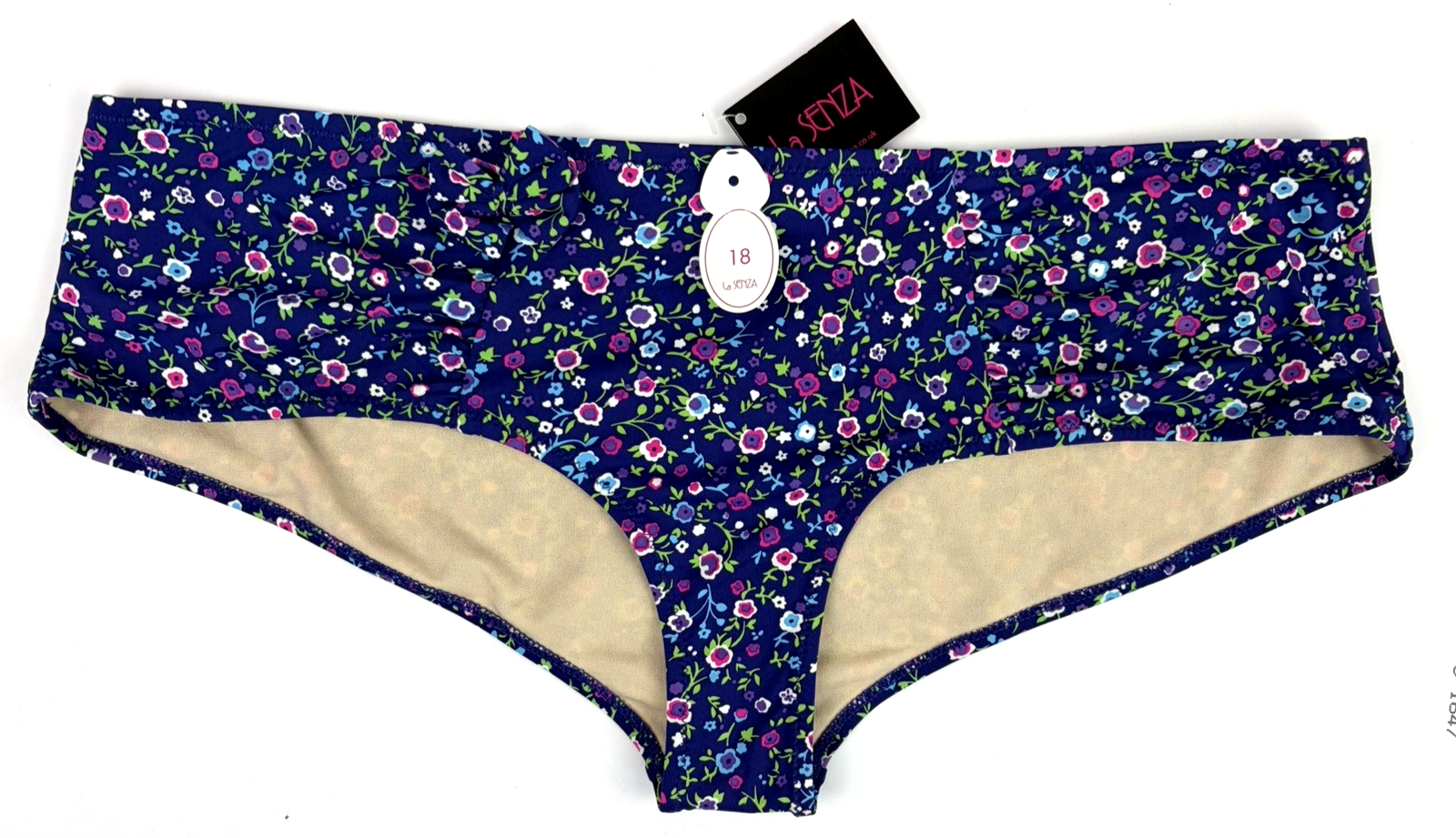 LA SENZA Boyshort 'Flower Fancy' Bikini Bottoms UK 18 BLUE BNWT