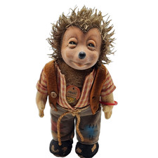 Vintage Steiff MEKI Hedgehog Plush West Germany 17/7627 Tags Rare Stuffed Animal