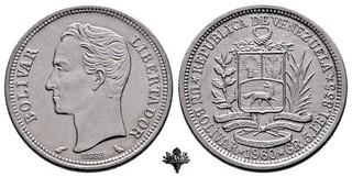 VENEZUELA 1 bolivar 1960 SILVER Silbermünze