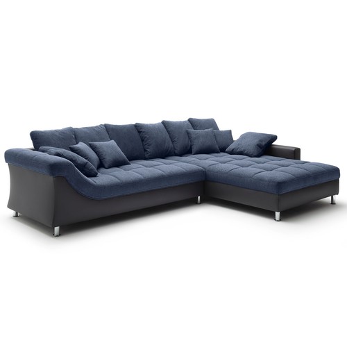 Ecksofa - blau-anthrazit - beidseitig montierbar Sofa Wohnlandschaft Couch - Bild 1 von 10