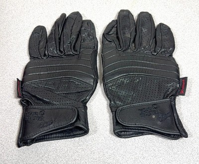 Tour Master Summer Elite Vented Black Leather Motorcycle Gloves X-Small/7