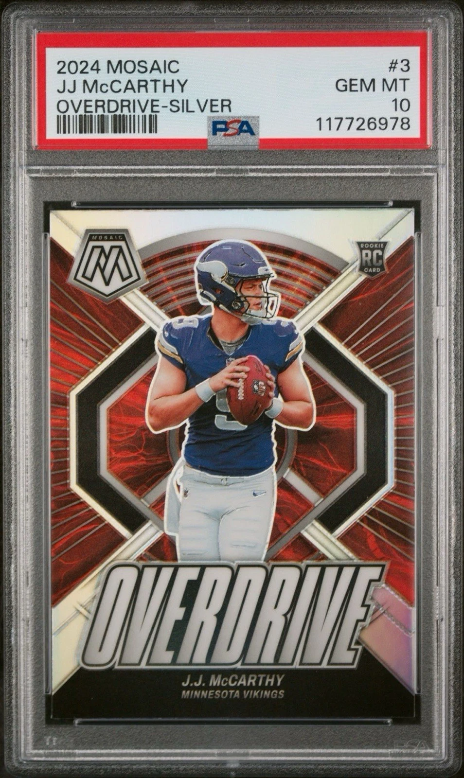 JJ McCarthy Panini Mosaic Overdrive #3 Silver