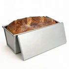 13x4 Inch Pullman Loaf Pan with Lid  HeavyDuty Uncoated Bread Pan for