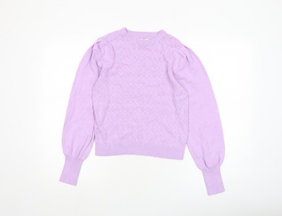 Warehouse Damen Pullover Pulli lila Strick Rundhals M