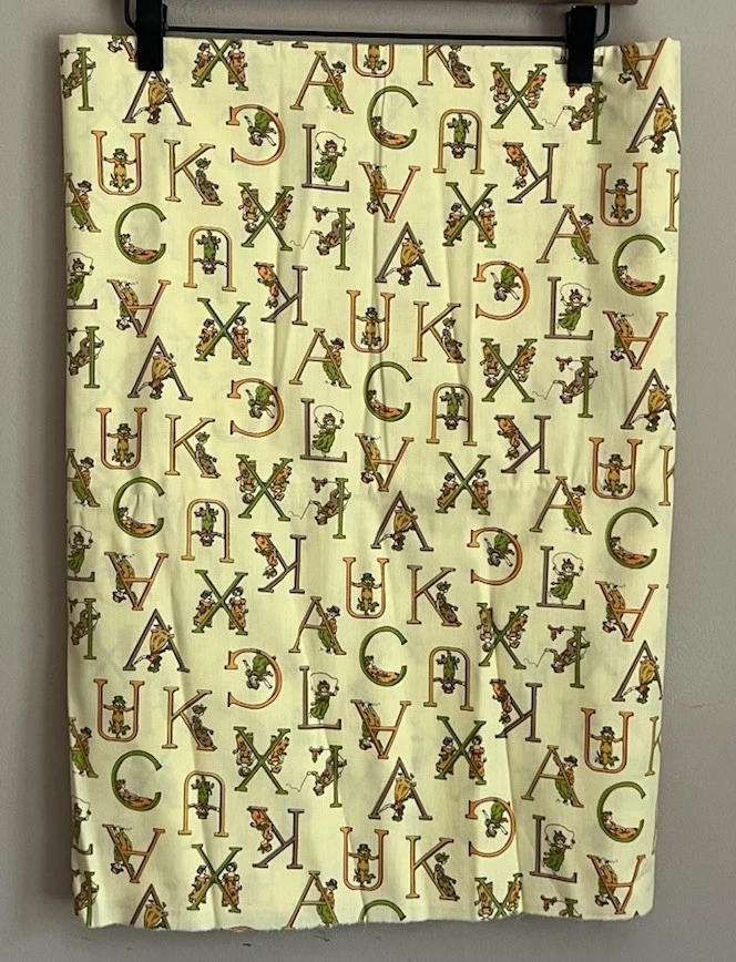 Remanente de tela alfabeto vintage ABC niños 2,5 yardas material de mezcla de algodón Foto 2 de 3