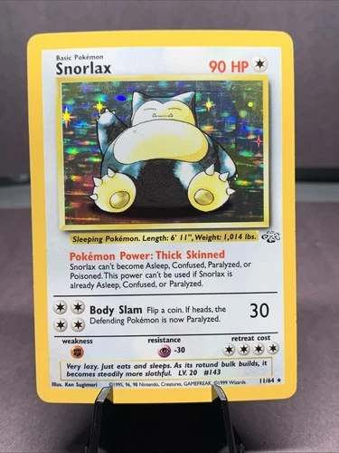 Pokemon TCG Snorlax Jungle Set 11/64 Holo Rare 1999 WOTC VTG MP+