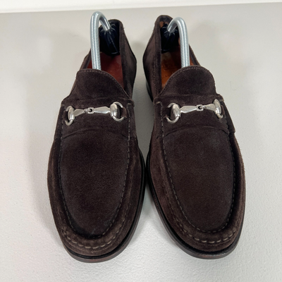 Allen Edmonds Lucca Black Suede and Silver Hoersebit Slip-On Loafers Allen edmonds  main image 4