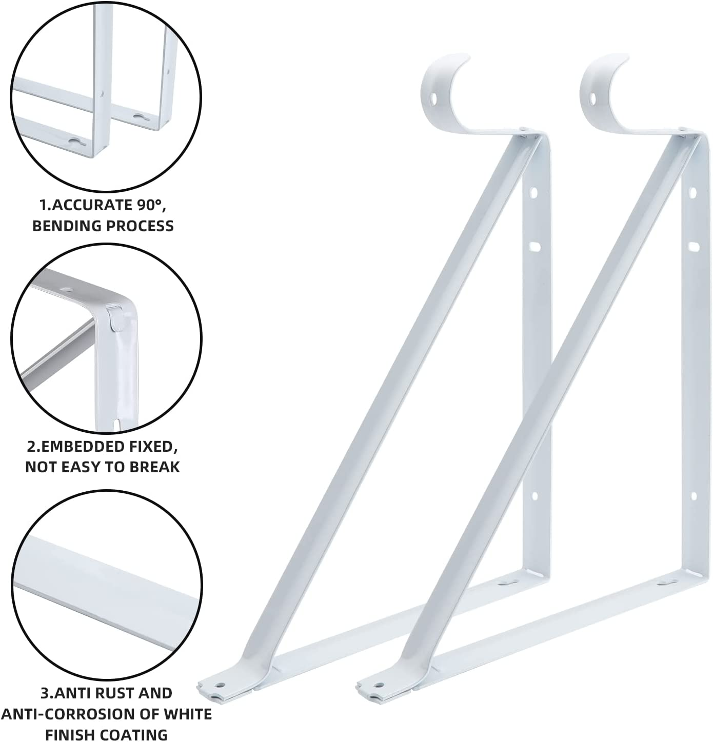 Heavy Duty Closet Shelf & Rod Brackets, Wall Mounted Closet Shelves