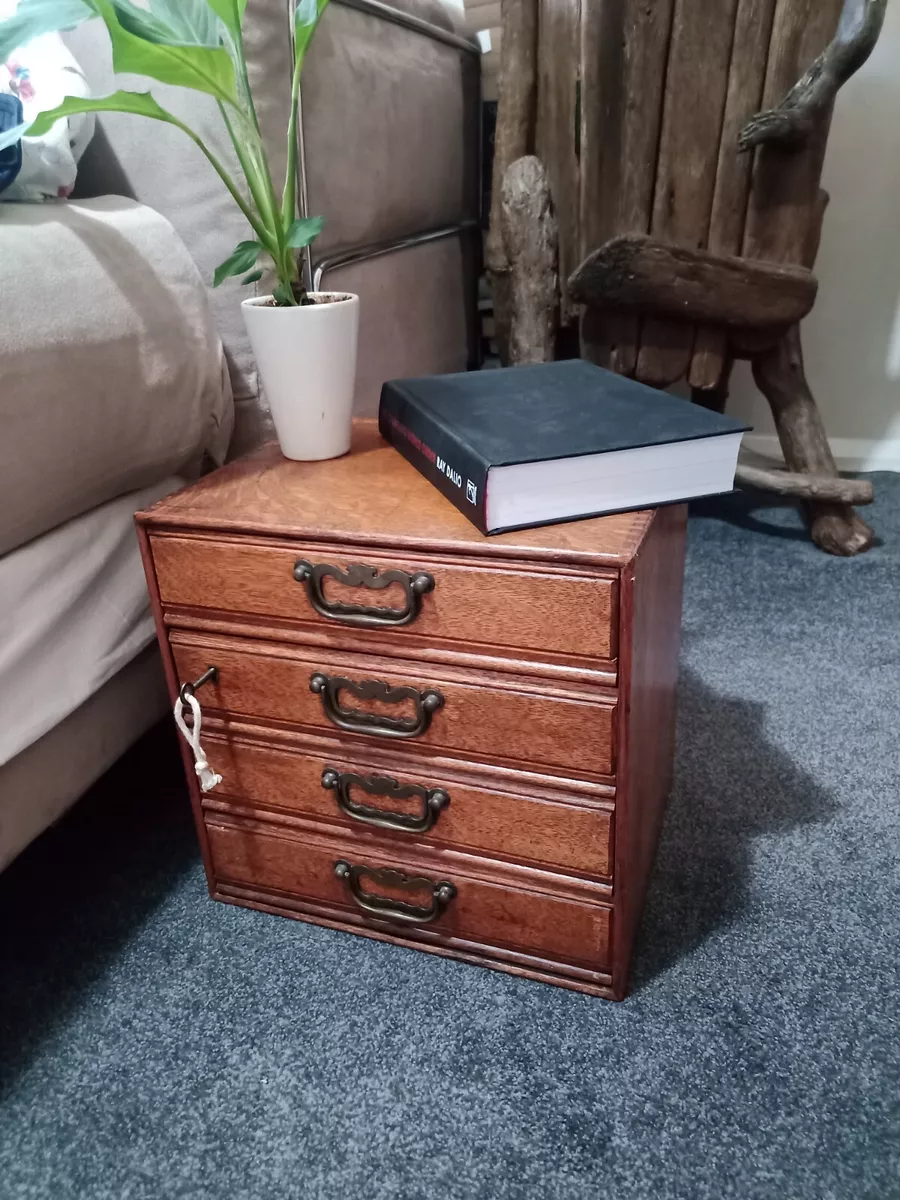 Antique Vintage File Desk Chest Draw with KEY Drawers Watchmakers