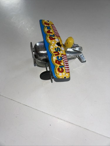 Vintage Yone Wind-Up  Tin Toy Circus Air Plane Good Working Condition Japan - Picture 6 of 7