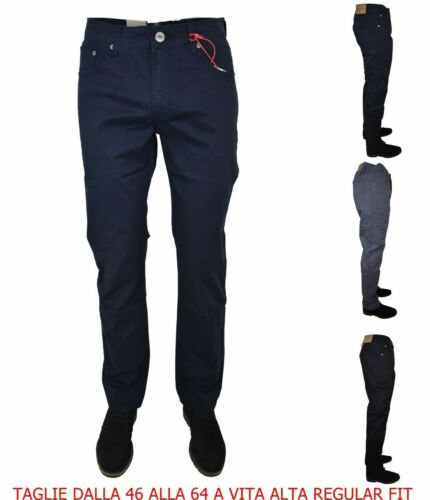 Pantaloni Uomo Elasticizzati Jeans Taglie Forti Cotone Estivi Vita Alta Mastino - Imagen 10 de 48