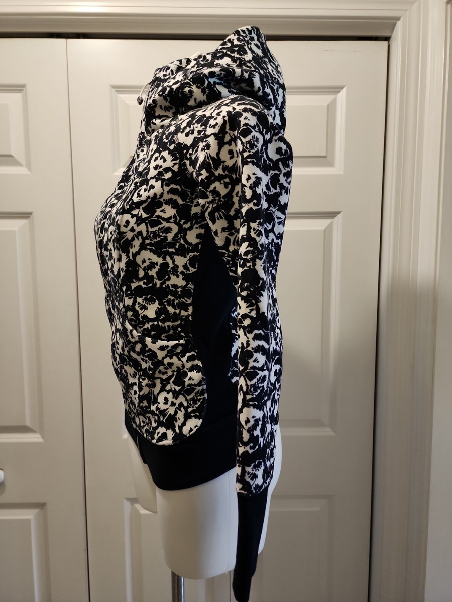 Lululemon Scuba III Full Zip Hoodie Black White Fleur (Floral