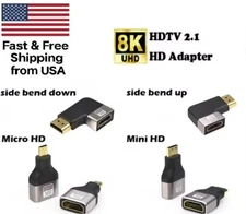 8K HDMI Adapter Male to Female & Female to Female  Right, Left, Mini, Micro