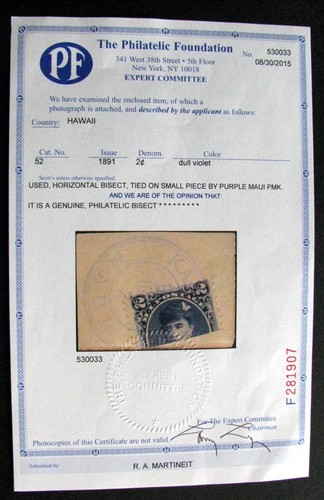 AMERICA/HAWAII – SC #52 – A PF CERTIFIED BISECT – THIS MUST BE RARE - Picture 2 of 3