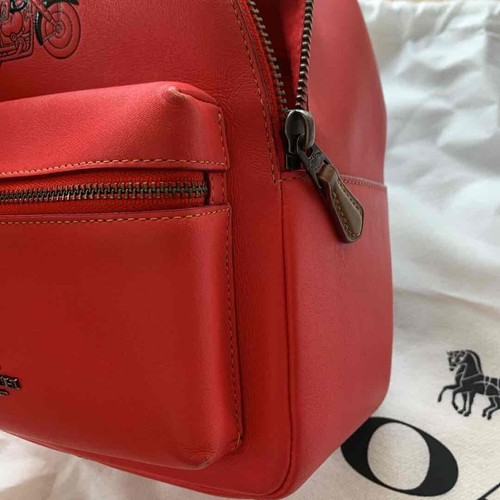COACH Disney collection F59837 Mickey Mouse backpack leather red color USED - Picture 19 of 24
