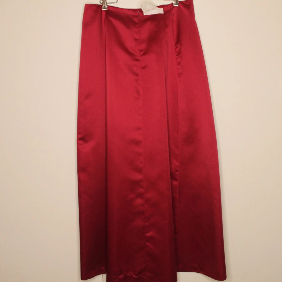 Falda roja vintage After Six 100 % poliéster talla 14 hecha en EE. UU. Foto 2 de 4