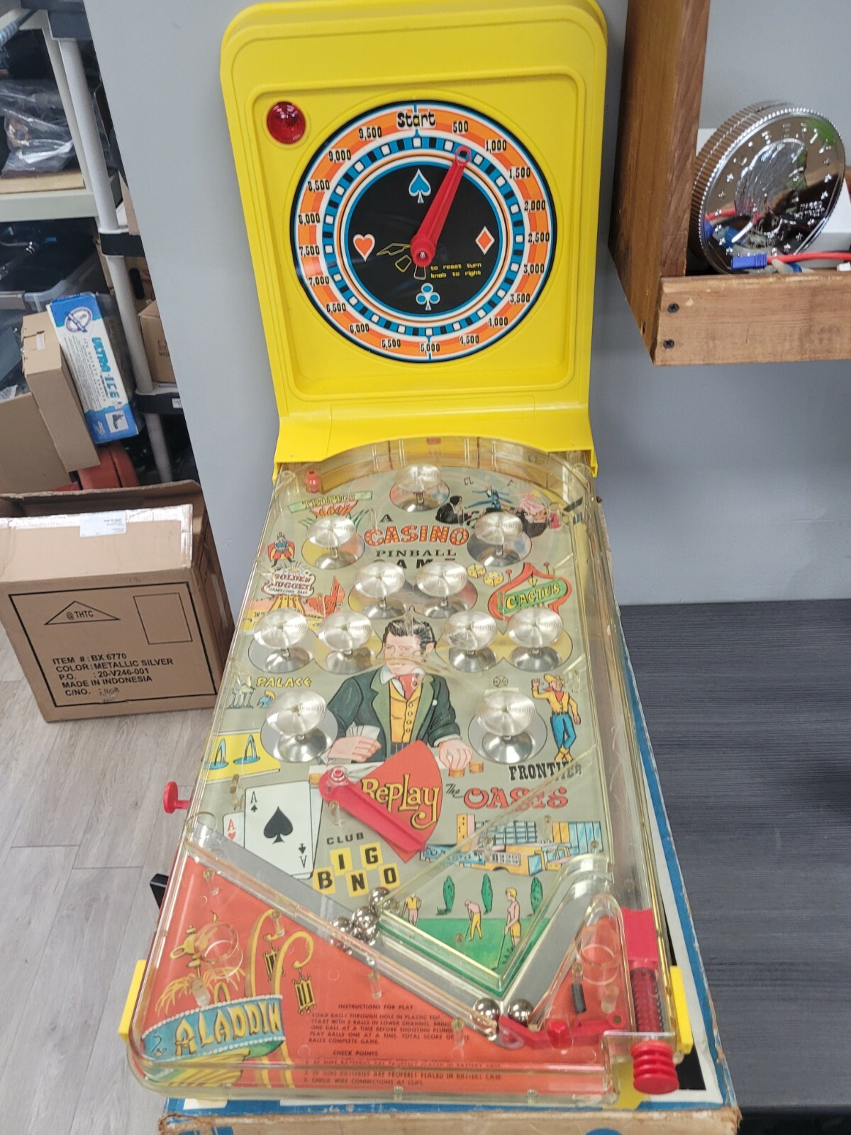 Vintage MARX Casino Pinball Game No 2857 las vegas w box bagatelle 1960's toy eBay