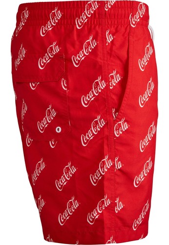 Merchcode Men's Swimwear Beach Pool With Coca Cola Logo Red - Picture 8 of 8
