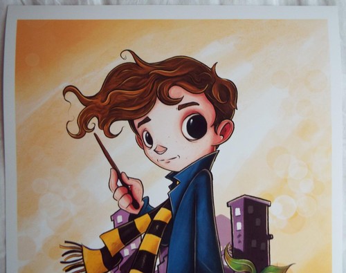 NYCC 2018 Fantastic Beasts Newt Scamander Lithograph SIGNED Christopher Uminga - Picture 2 of 3