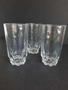 Vintage Arcoroc France Artic Beverage Glasses 5 3 8 Cut Detail Set Of 3 Ebay