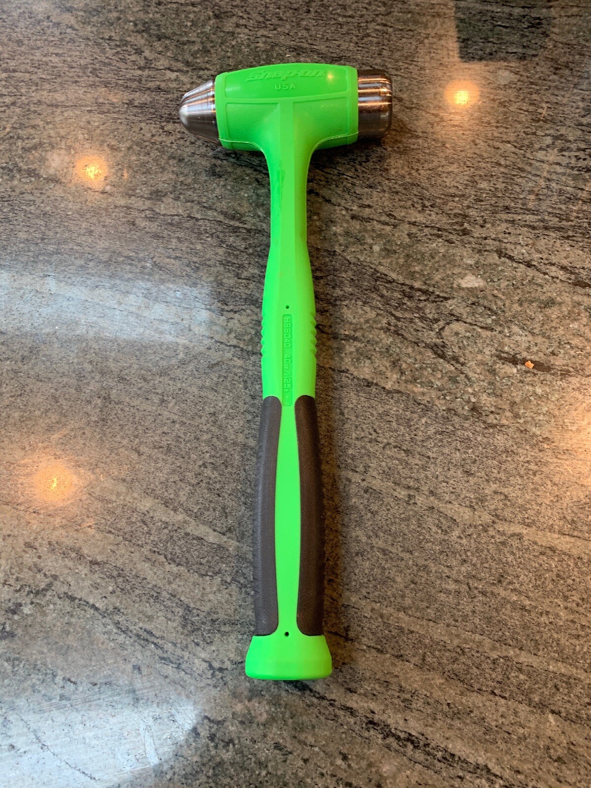 Snap-on hbbd40g 40 oz ball peen soft grip dead blow hammer green