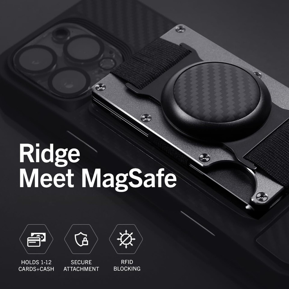 Ridge Wallet Gunmetal - MagSafe Compatible Slim RFID Blocking Wallet ...