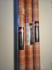 Norwall Wallpaper 3 Count Pink Striped Multi Color PLAIDS Vinyl Covering NOS 90S