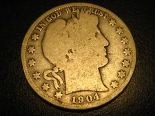 1904-S 90% Silver Barber Half Dollar BETTER DATE