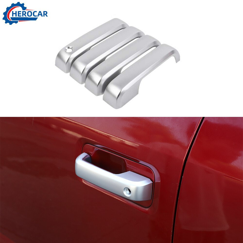 Silver Car Exterior Outer Door Handle Decor Cover Shell Trim For FORD F150 15-20