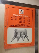 1970's Operator's Manual Low Profile Corn Heads Model FL 083  BIS