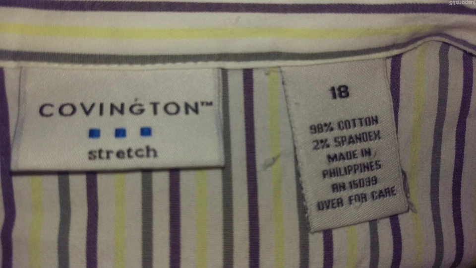 Camisa blusa top mujer Covington talla 18 multicolor a rayas Foto 2 de 4