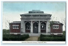 c1912 Lawrence Memorial Library, Pepperell, Massachusetts MA Antique Postcard