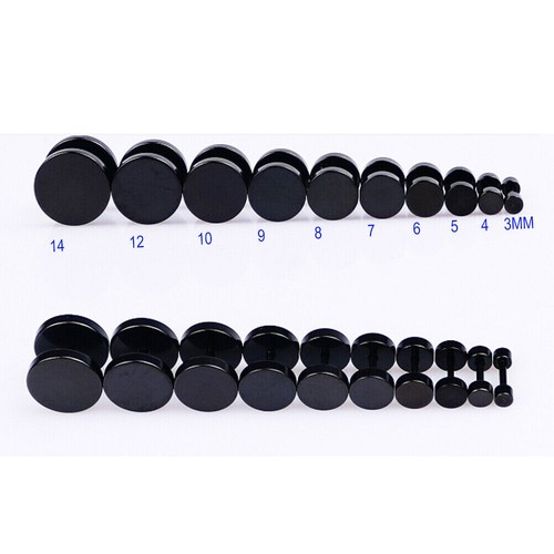 3MM-14MM Screw Stud Earrings for Men Women Steel Cheater Fake Ear Plugs Gauges - 第 15/17 張圖片