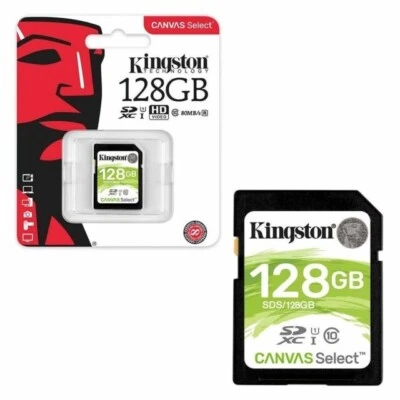 Kingston Canvas Select 128GB SDHC Carte Mémoire SD Classe 10 UHS-I 80MB/S -uk - Photo 1/2
