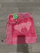 New Build-a-bear pink Drawstring Backpack with Mini bag