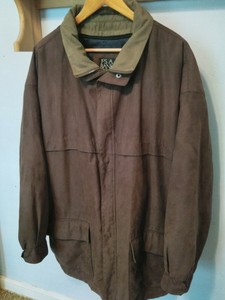 Jos-A-Bank-Men-s-Coat-Size-XL-Brown-Parks-Suede-Full-Zip-Removable-Lining