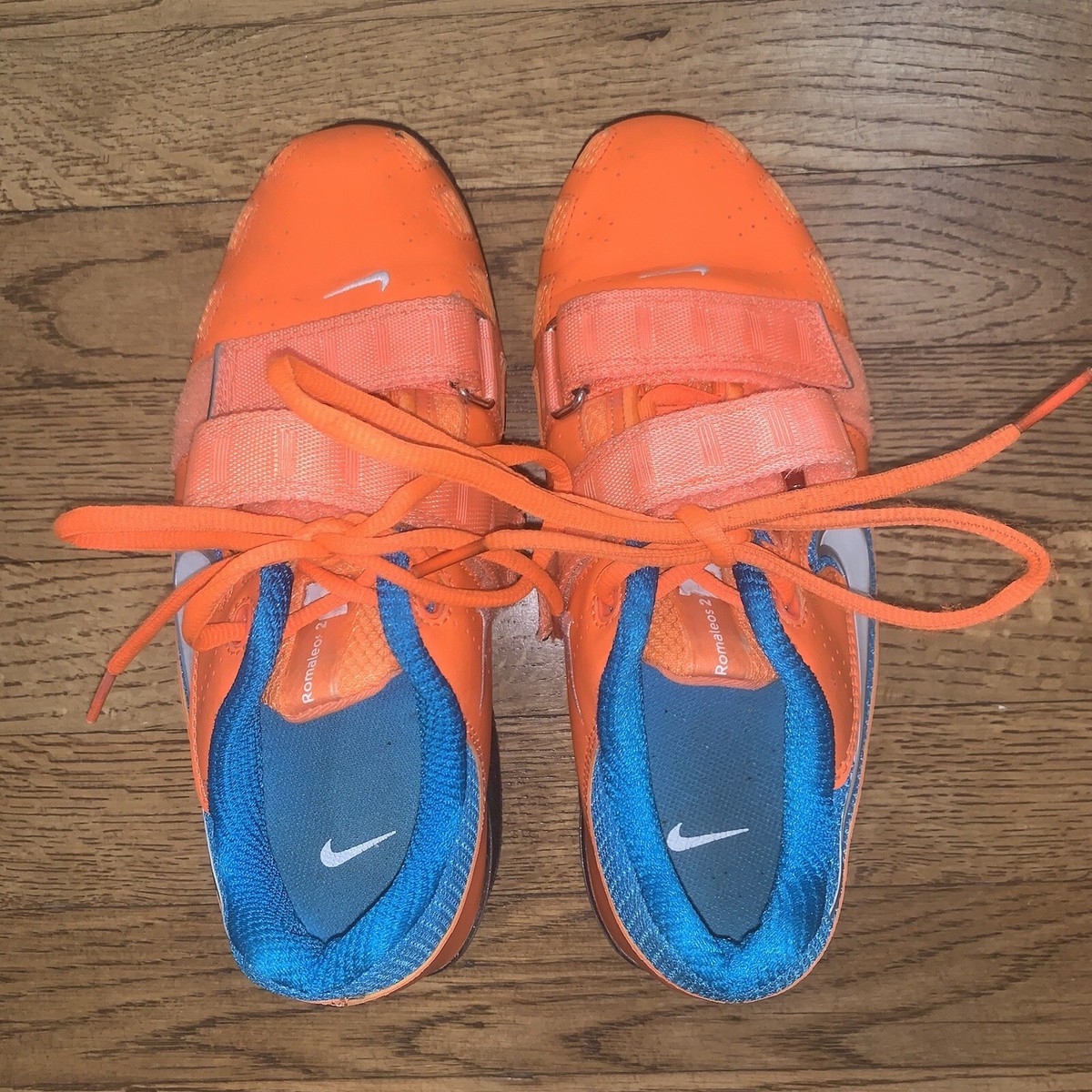 NIKE ROMALEOS 2 WEIGHTLIFTING SHOES ORANGE BLUE WHITE Men's 5.5