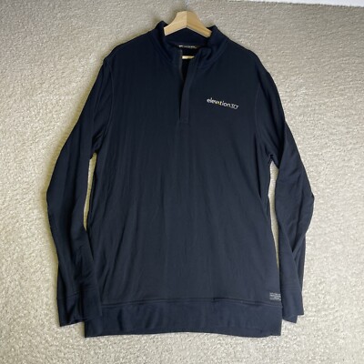 Travis Mathew Shirt Mens Large Newport Black 1/4 Zip Performance Activewear Golf