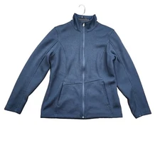SPYDER Endure Womens Mid Weight Fleece Full Zip Jacket Blue Pockets Size L
