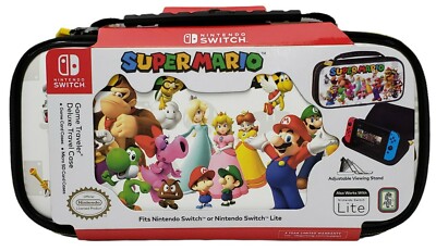 Nintendo Switch Super Mario Deluxe Travel Case Game Traveler Adjustable Stand