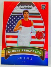LaMelo Ball RC 2020-21 RWB Prizm Draft Picks Global Prospects Rookie Card #98 SP