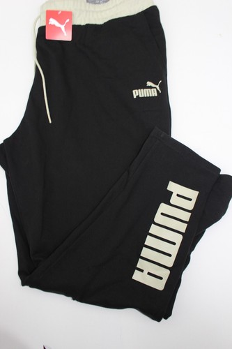 PUMA Men's BLACK W/BEIGE Fleece Sweatpants SZ: 4XLT 4XT XXXXLT NWT