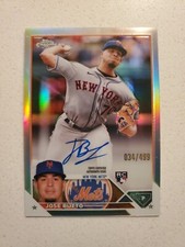 Jose Butto 2023 Topps Chrome Refractor Rookie Autograph Auto #034/499 NY Mets