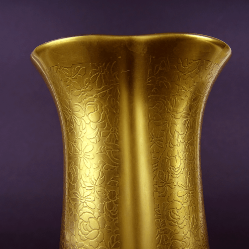 Art Déco Porzellan Vase Gold Overlay Blumen-Relief Pickard USA um 1930 - Picture 4 of 8